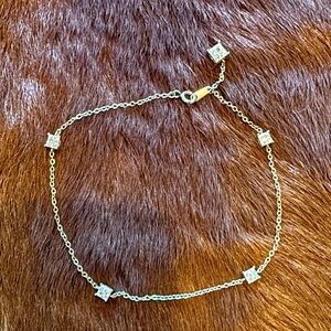 Silpada silver 925 anklet with Diamond Accents